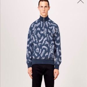 LOUIS VUITTON JACQUARD CITIES HALF ZIP SWEAT